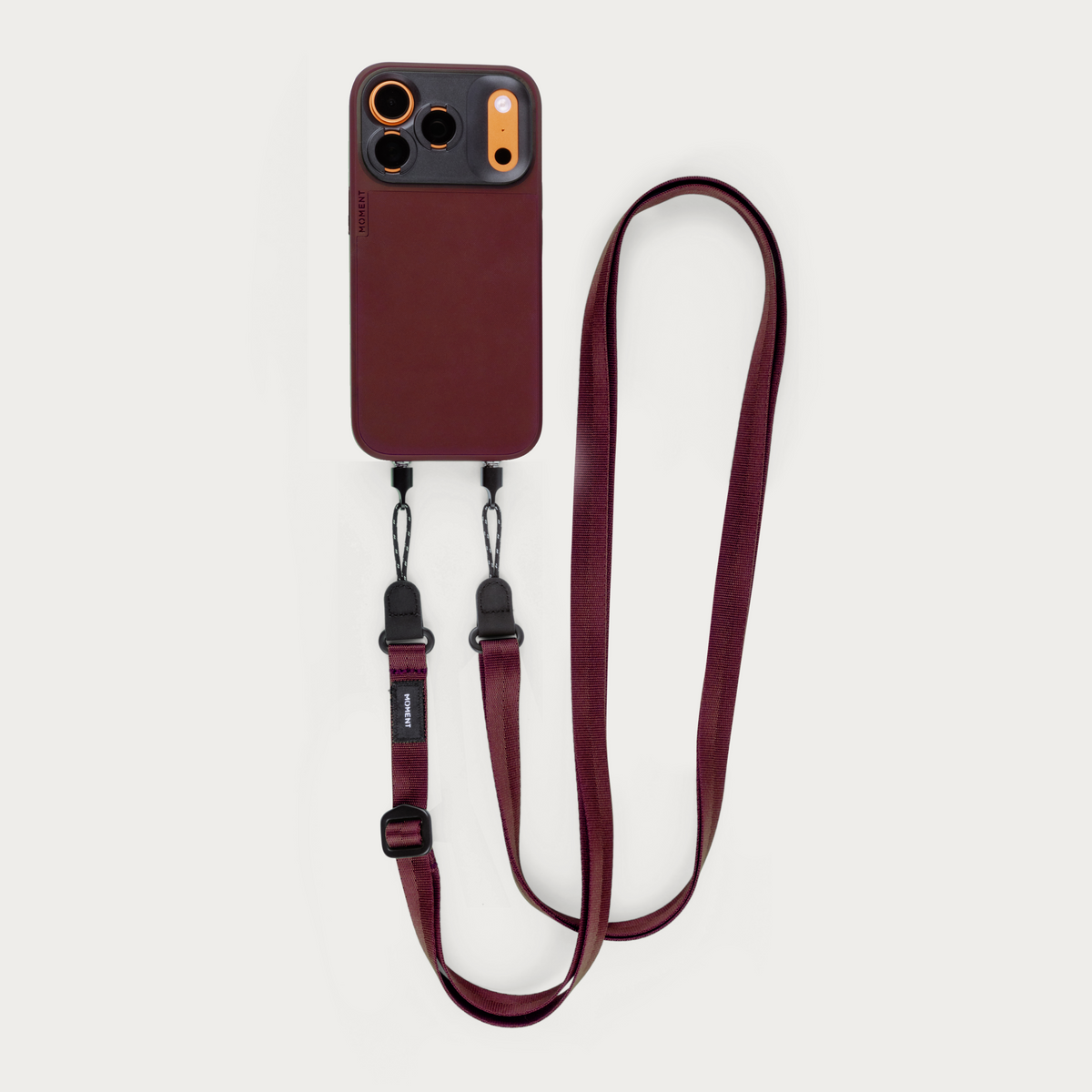 Mobile Adjustable Crossbody Strap Burgundy - case and strap