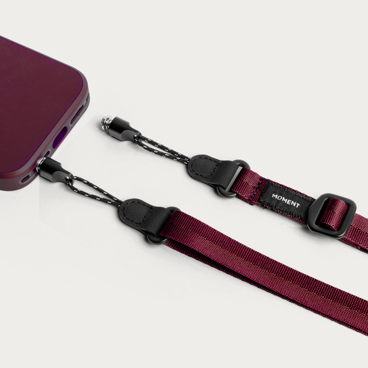 Mobile Adjustable Crossbody Strap Burgundy - strap anchors