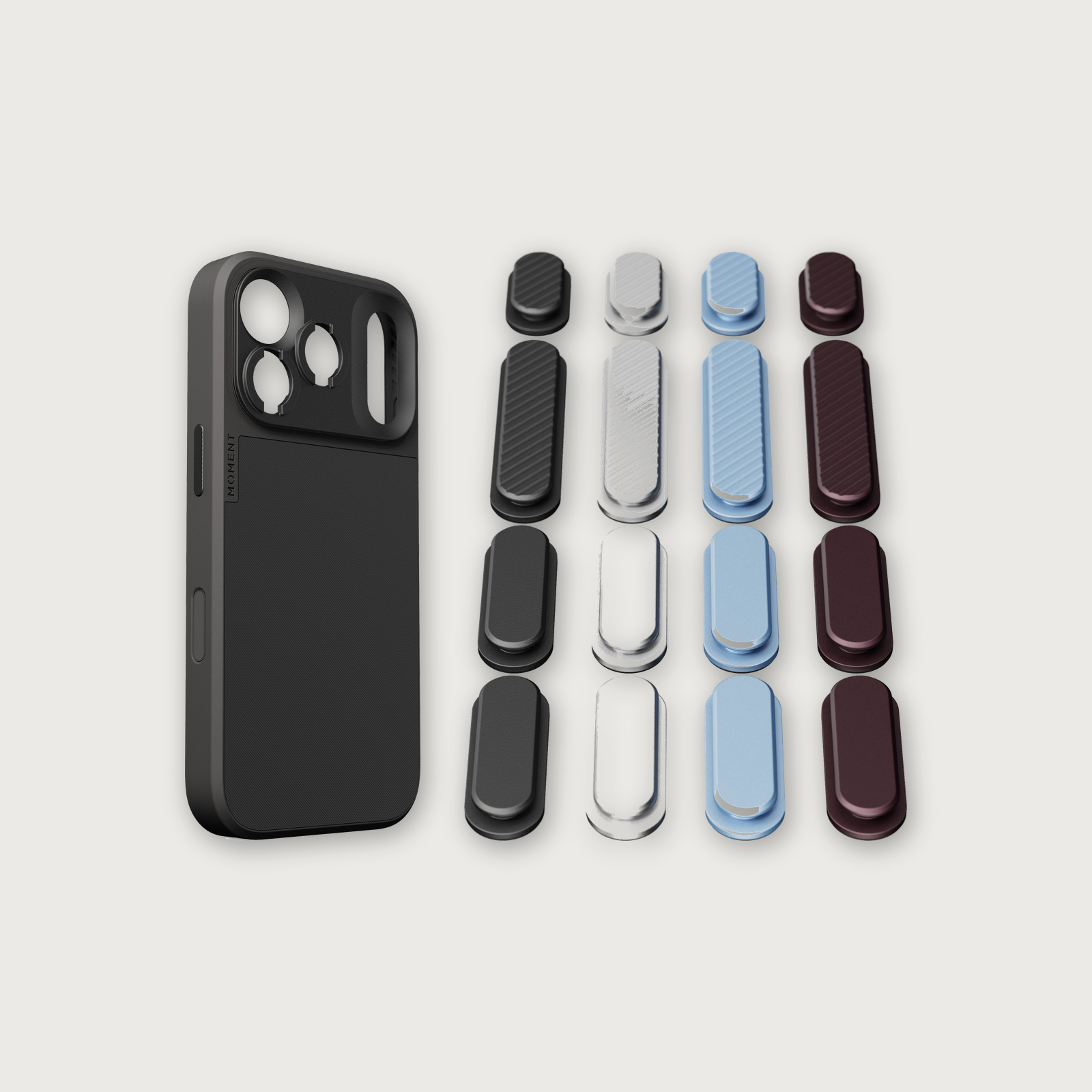 iPhone 17 Case Button Bundle — iPhone 17 Pro Black with Apple 2026 Pack (Black/Silver/Blue/Purple)