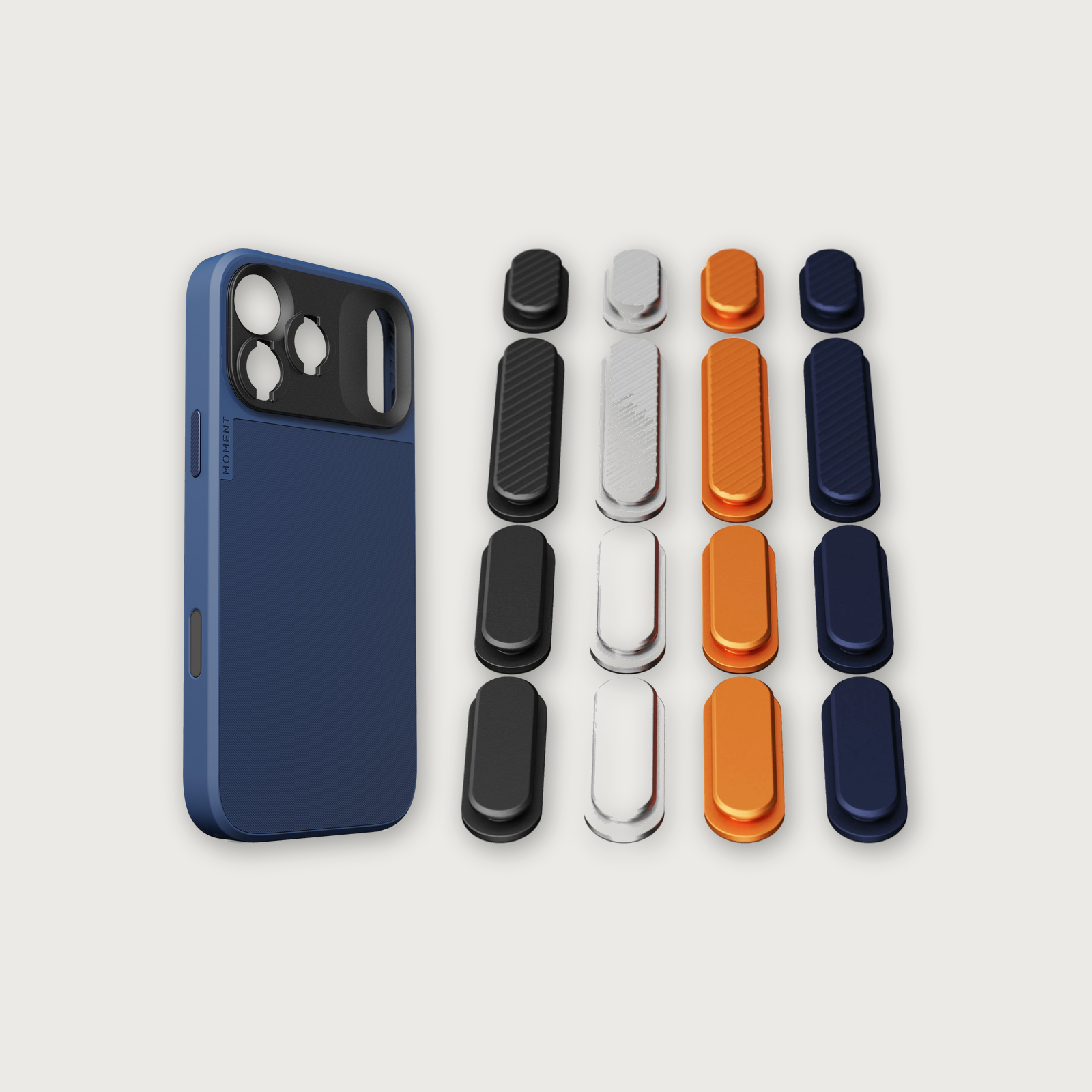 iPhone 17 Case Button Bundle — iPhone 17 Pro Max Indigo with Apple 2025 Pack (Black/Silver/Orange/Navy)