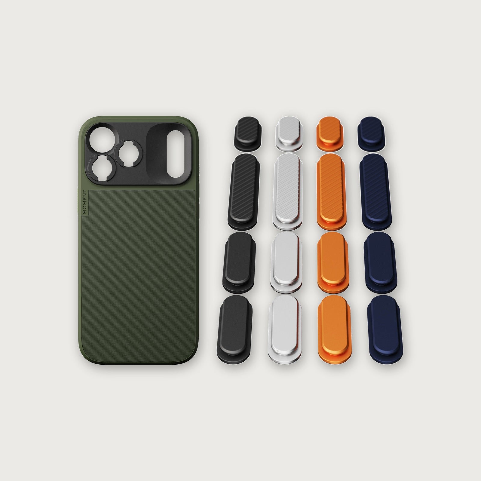 iPhone 18 Button Bundle — iPhone 18 Pro Max Olive with iPhone 17 Colorway buttons