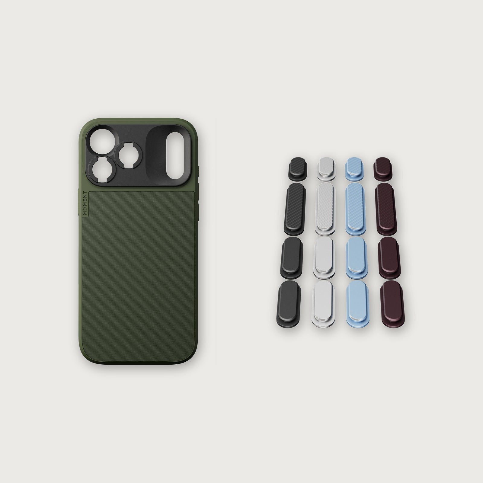 iPhone 18 Button Bundle — iPhone 18 Pro Max Olive with iPhone 18 Colorway buttons