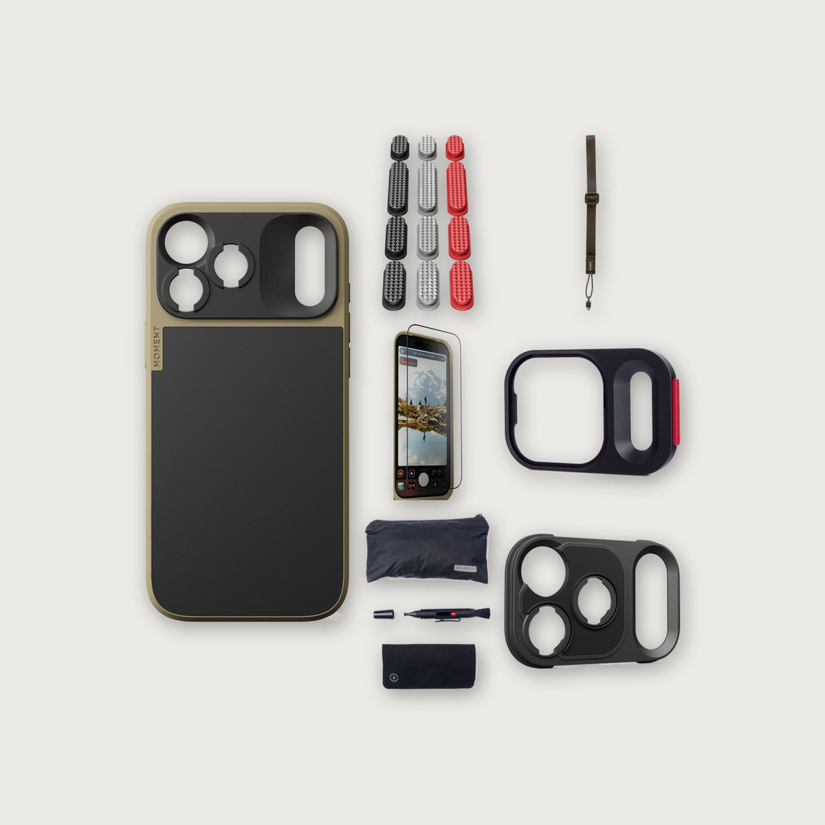 iPhone 18 Pro Max Case Essentials — Desert case, Metal buttons, Desert strap