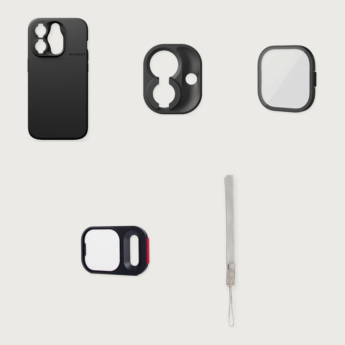 Camera Case for iPhone 15 Essential Kit — iPhone 15 Pro / Black / Gray