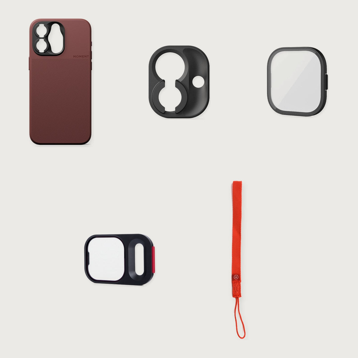 Camera Case for iPhone 15 Essential Kit — iPhone 15 Pro / Red Clay / Red