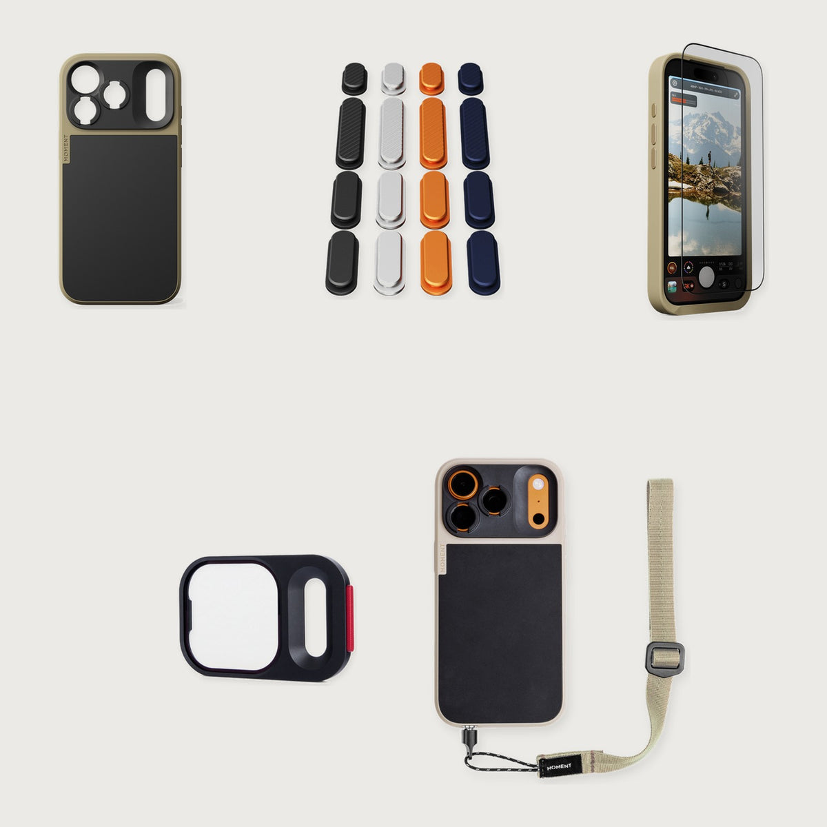 Camera Case II for iPhone 18 Essential Kit — iPhone 18 Pro / Tan