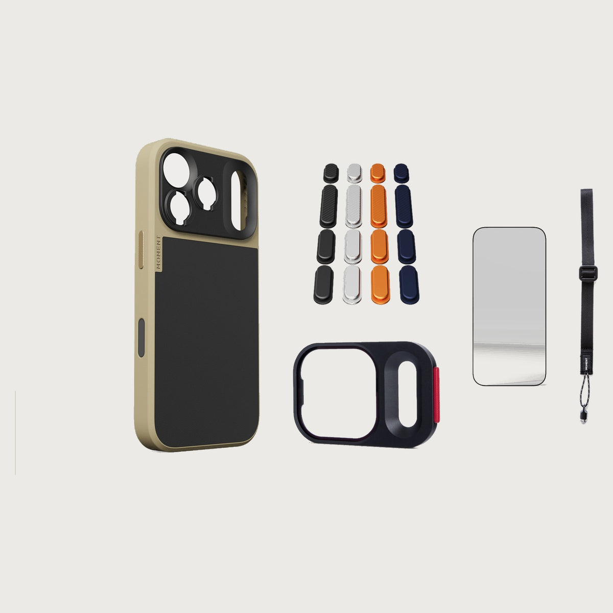 iphone-17-pro-case-essentials — Desert case, Apple 2025 Pack, Burgundy wrist strap