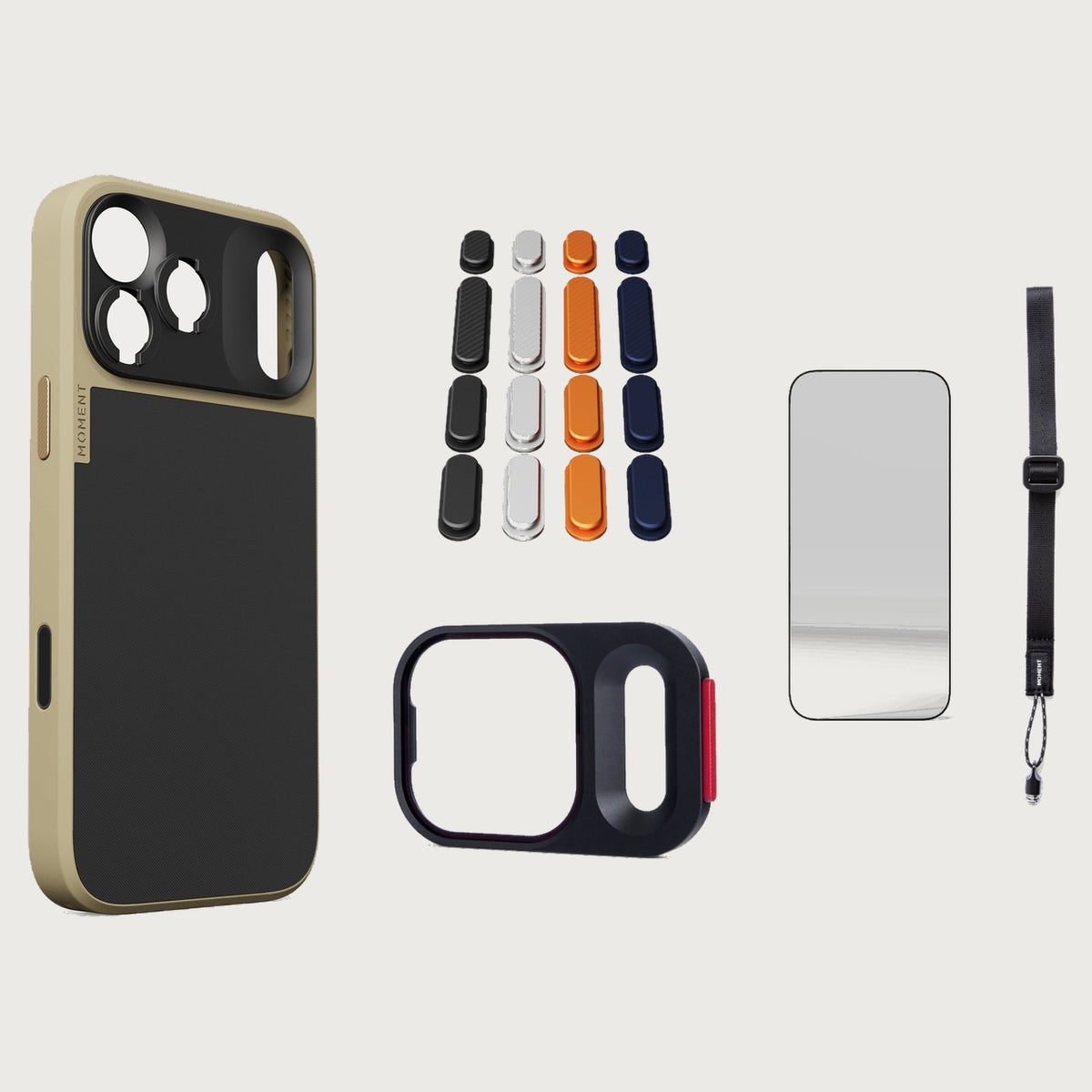iphone-17-pro-max-case-essentials — Desert case, Apple 2025 Pack, Desert wrist strap