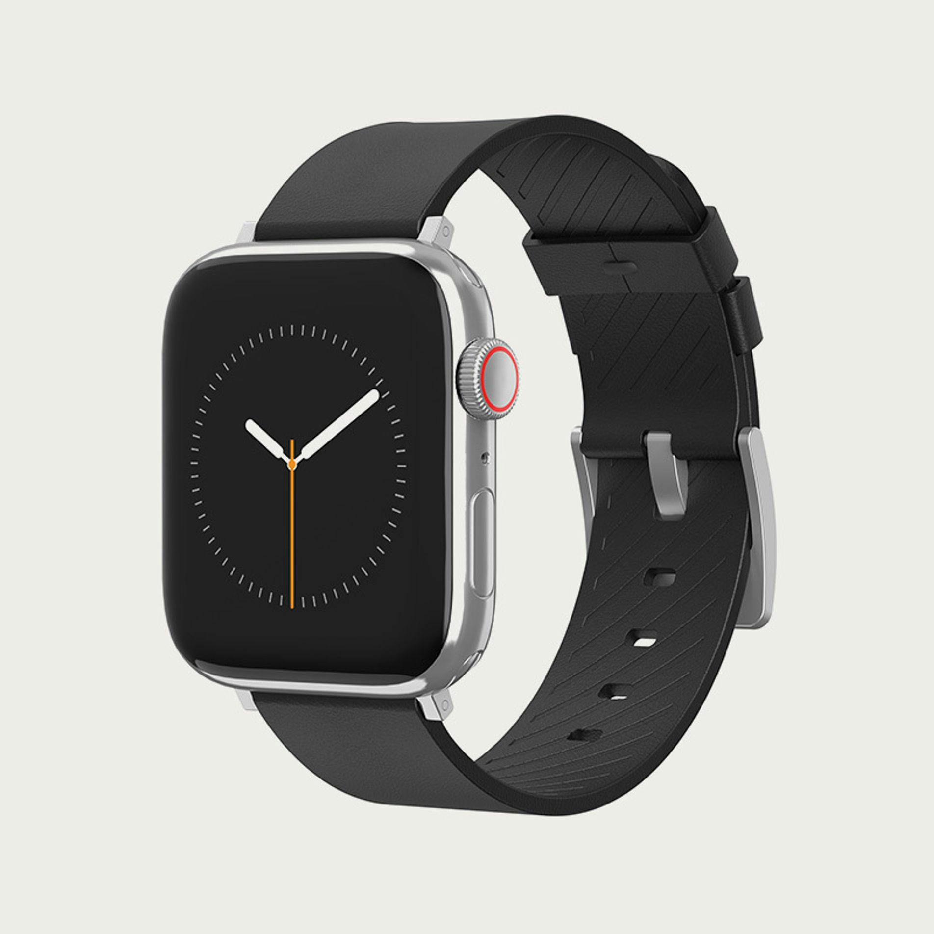 Sport Leather Strap for Apple Watch Band | All Sizes - Black Leather / 44-49mm