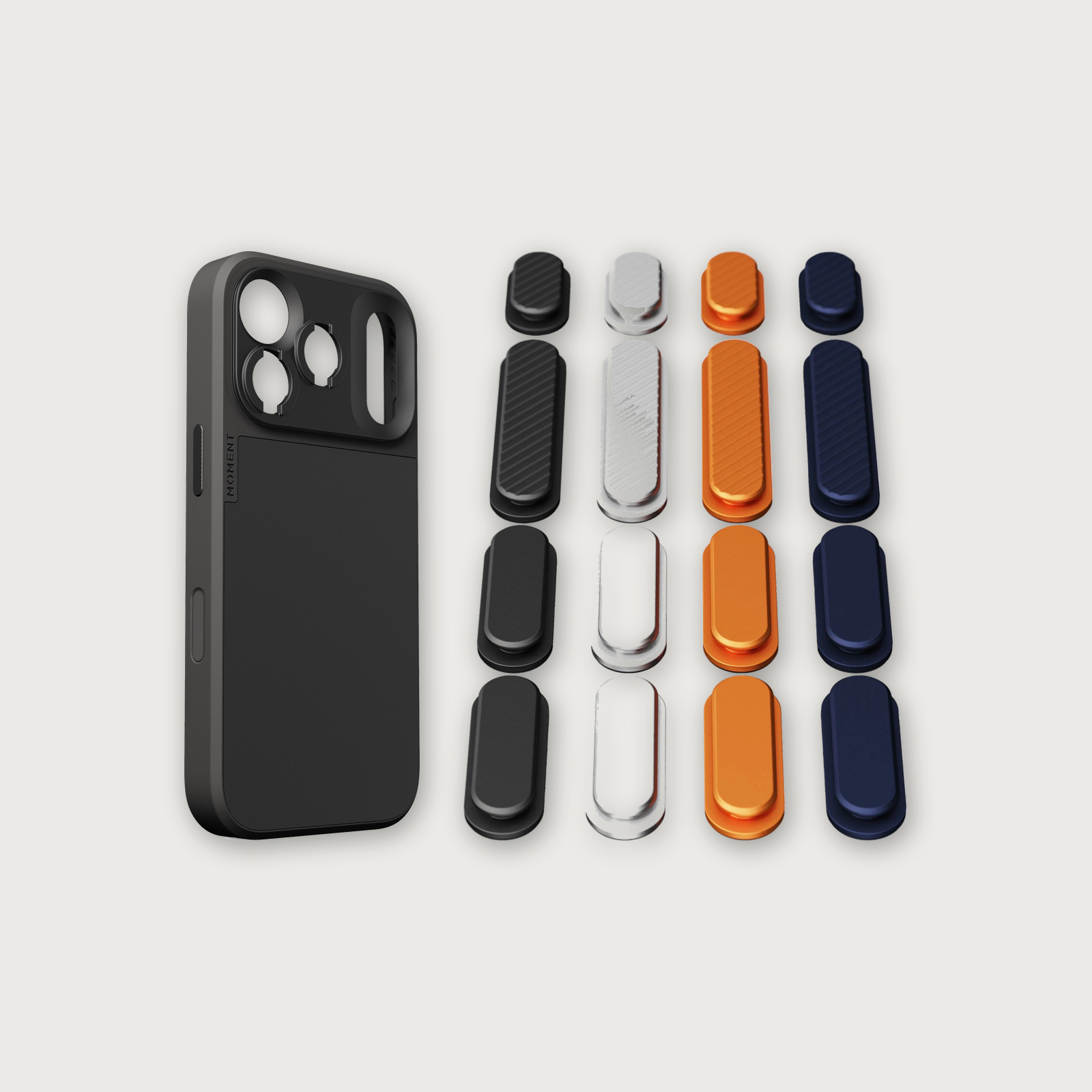 iPhone 17 Case Button Bundle — iPhone 17 Pro Black with Apple 2025 Pack (Black/Silver/Orange/Navy)