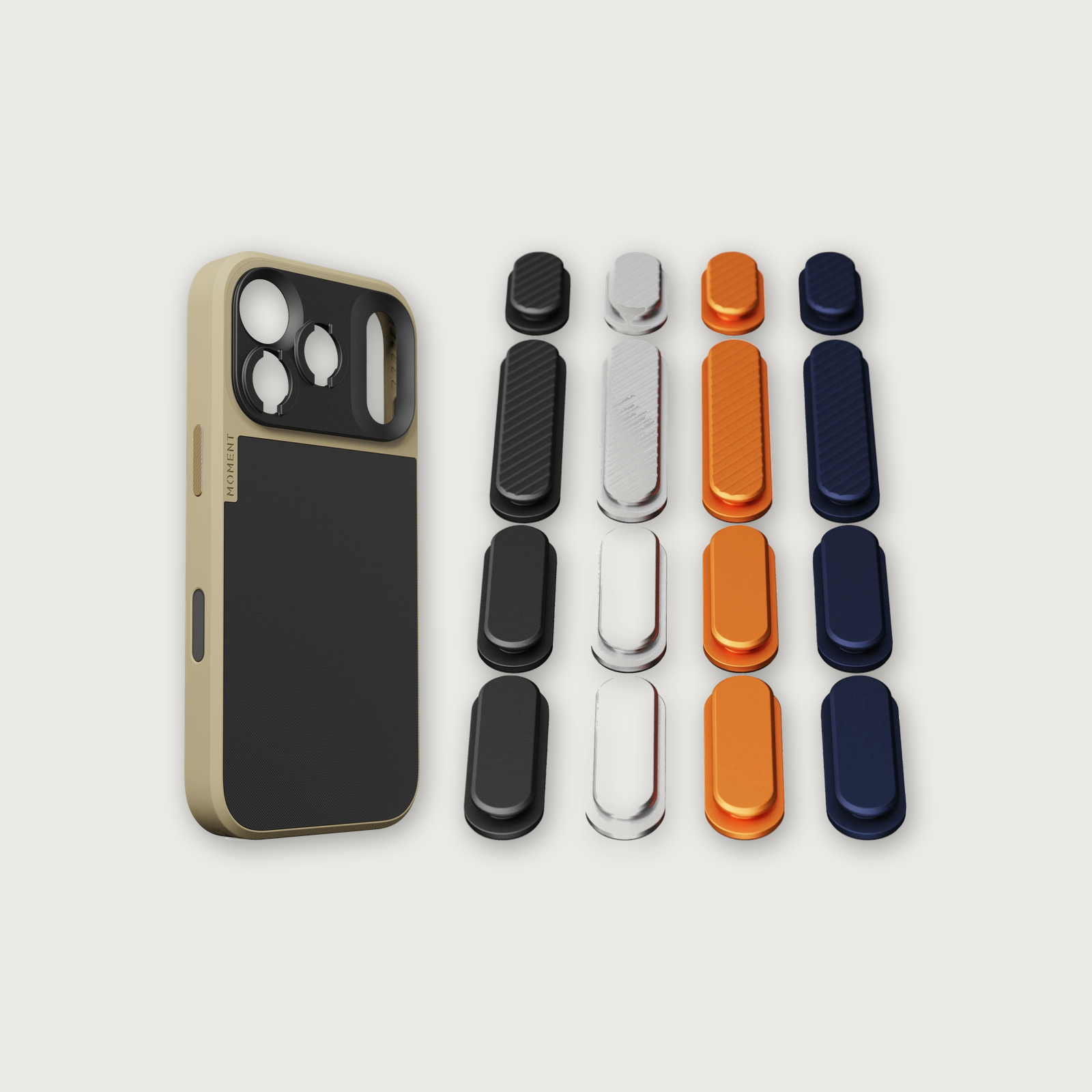 iPhone 17 Case Button Bundle — iPhone 17 Pro Desert with Apple 2025 Pack (Black/Silver/Orange/Navy)