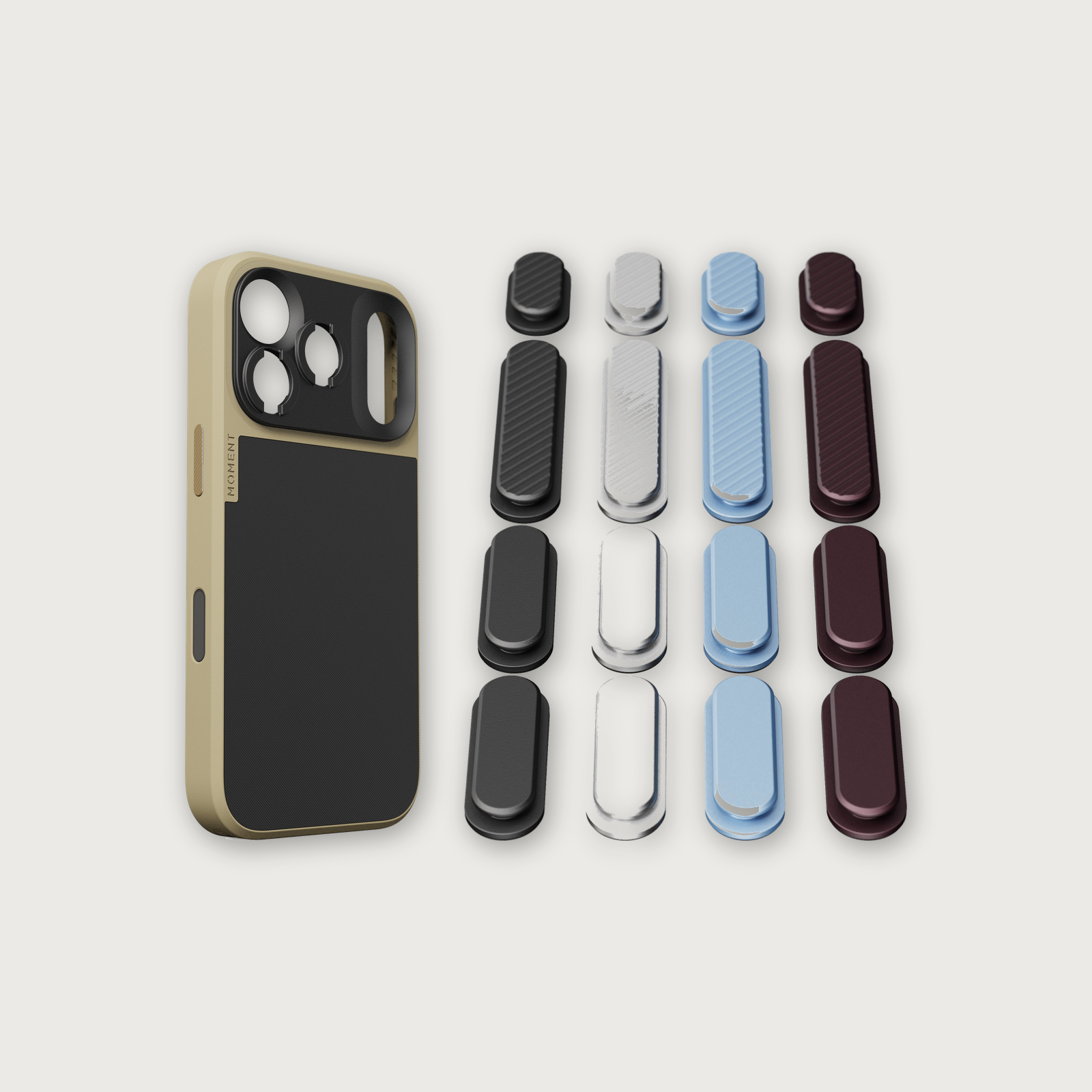 iPhone 17 Case Button Bundle — iPhone 17 Pro Desert with Apple 2026 Pack (Black/Silver/Blue/Purple)