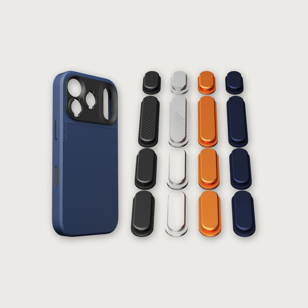 iPhone 17 Case Button Bundle — iPhone 17 Pro Indigo with Apple 2025 Pack (Black/Silver/Orange/Navy)