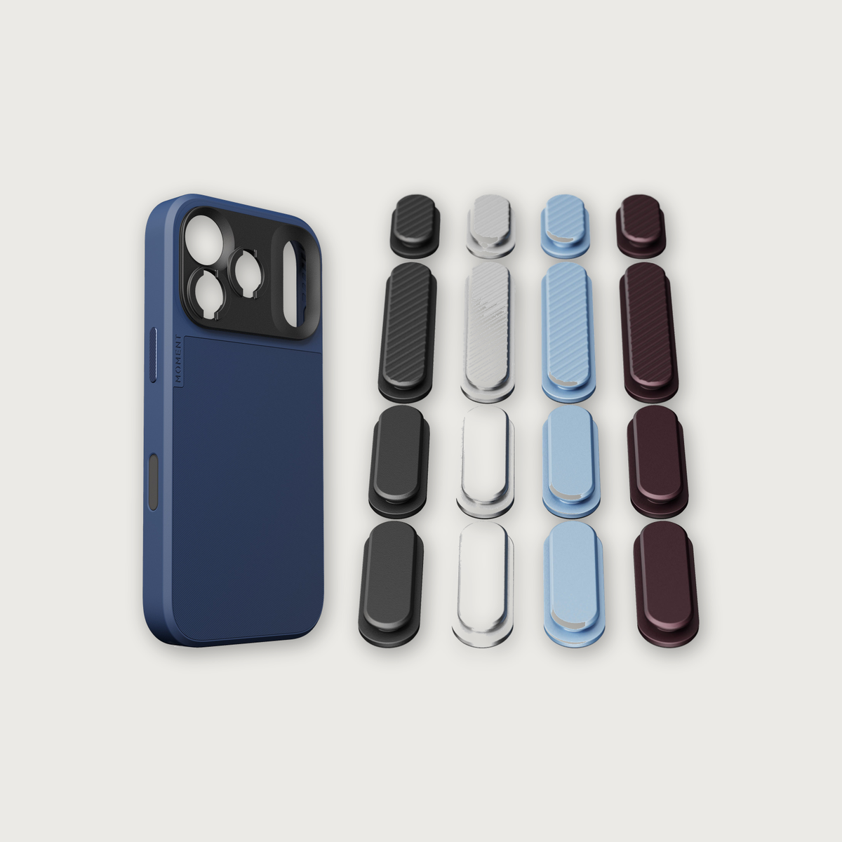 iPhone 17 Case Button Bundle — iPhone 17 Pro Indigo with Apple 2026 Pack (Black/Silver/Blue/Purple)