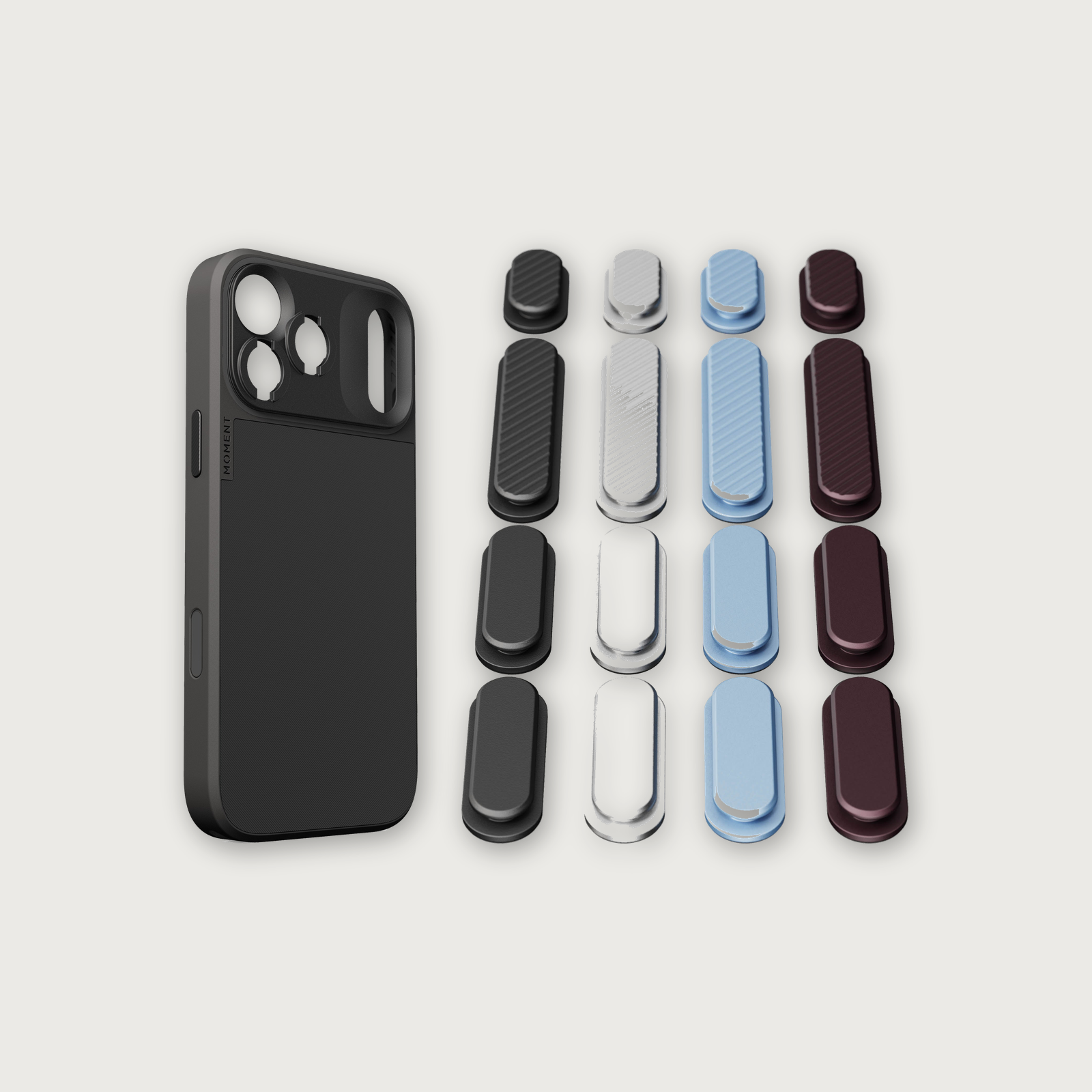 iPhone 17 Case Button Bundle — iPhone 17 Pro Max Black with Apple 2026 Pack (Black/Silver/Blue/Purple)