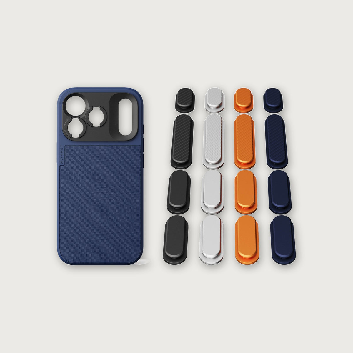 iPhone 18 Button Bundle — iPhone 18 Pro Indigo with iPhone 17 Colorway buttons