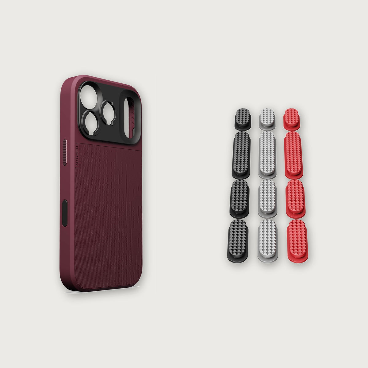iPhone 18 Button Bundle — iPhone 18 Pro Max Burgundy with Pro buttons