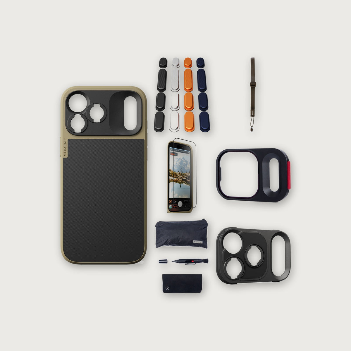 iPhone 18 Pro Max Case Essentials — Desert case, A2025 buttons, Desert strap