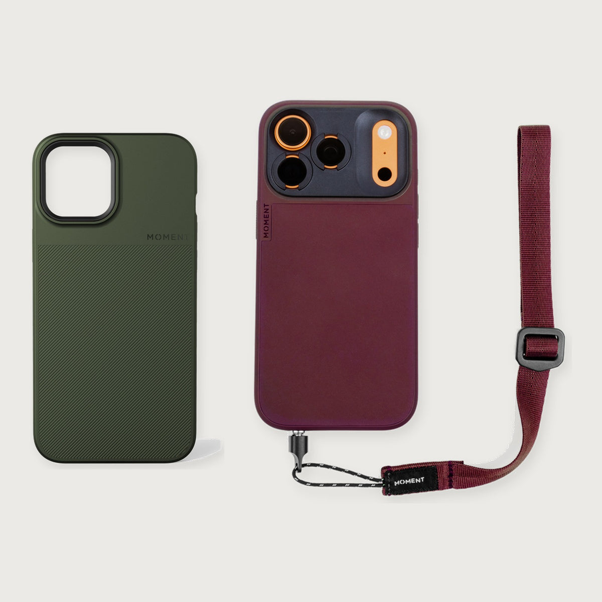 Camera Case for iPhone 12 Essential Kit — iPhone 12 Pro Max / Olive Green / Burgundy