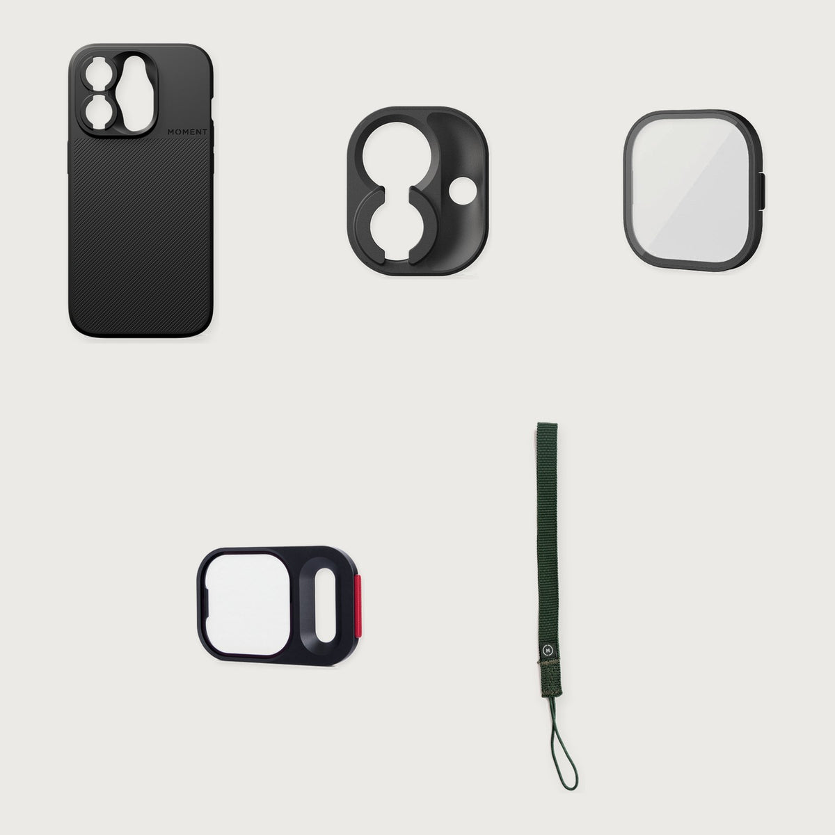 Camera Case for iPhone 15 Essential Kit — iPhone 15 Pro / Black / Olive