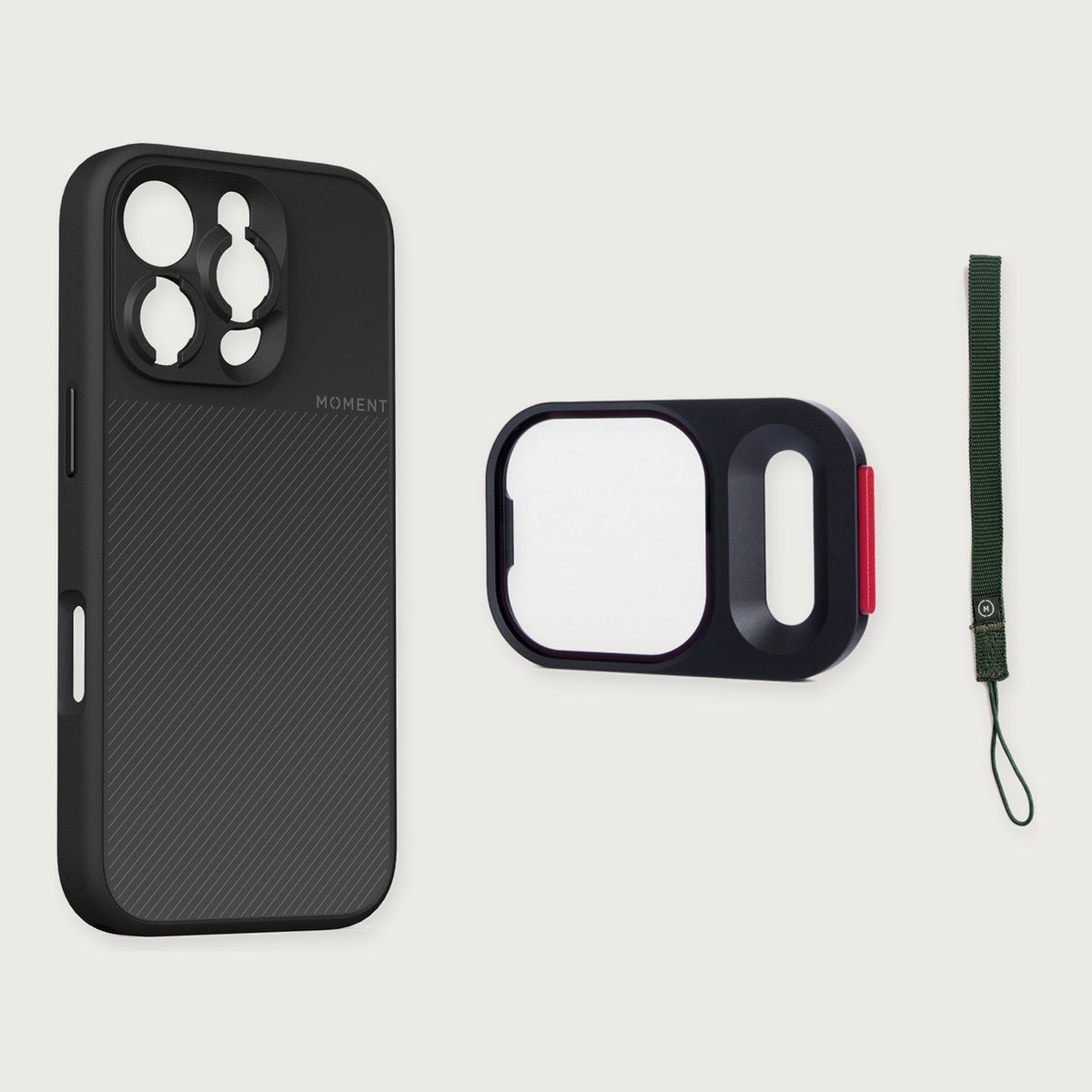 Camera Case for iPhone 16 Essential Kit — iPhone 16 Pro / Black / Olive