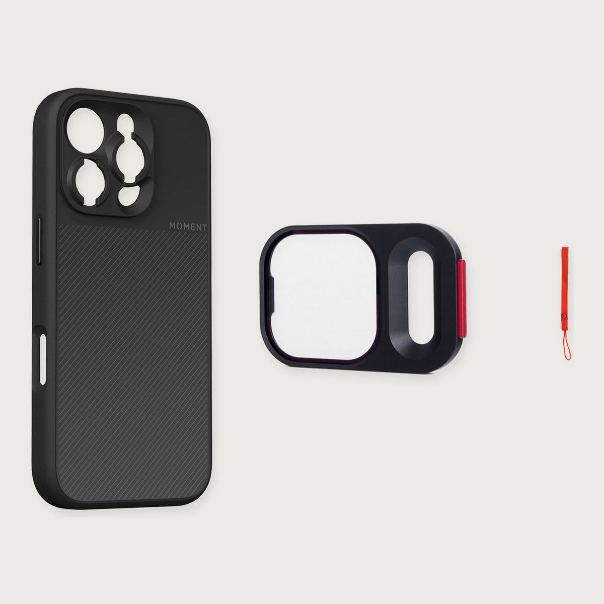 Camera Case for iPhone 16 Essential Kit — iPhone 16 Pro / Black / Red