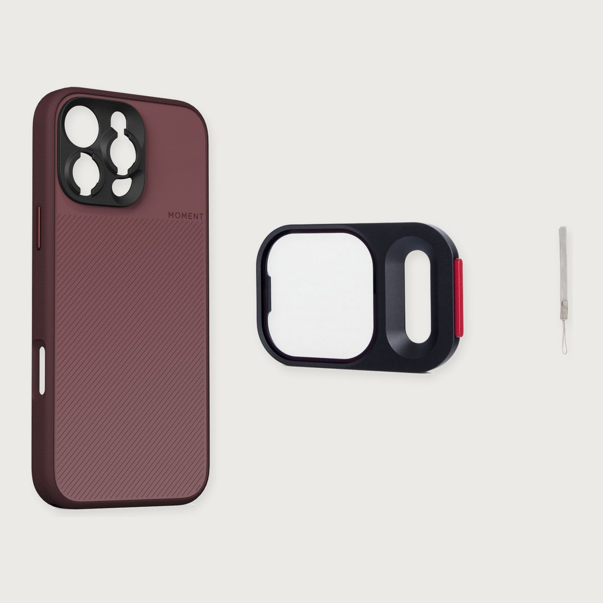 Camera Case for iPhone 16 Essential Kit — iPhone 16 Pro / Red Clay / Gray