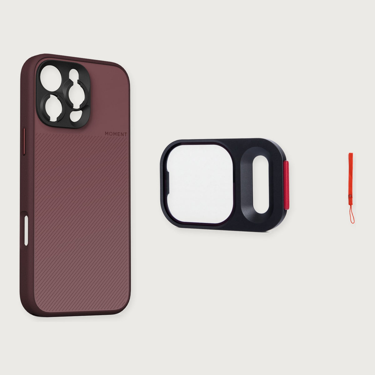 Camera Case for iPhone 16 Essential Kit — iPhone 16 Pro / Red Clay / Red