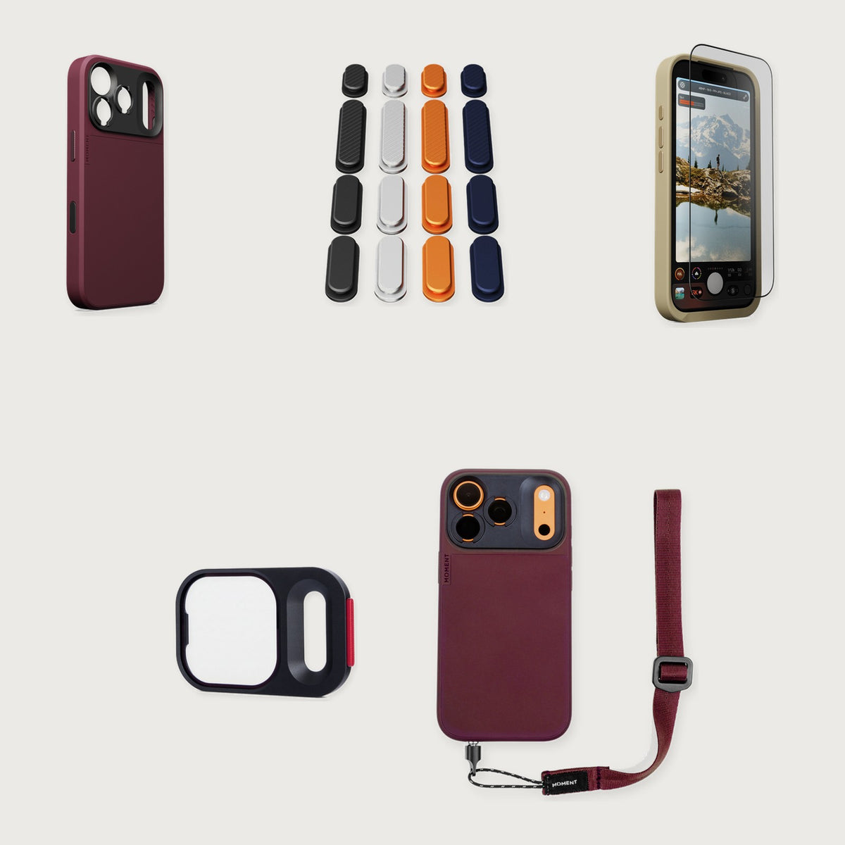 Camera Case II for iPhone 18 Essential Kit — iPhone 18 Pro Max / Burgundy