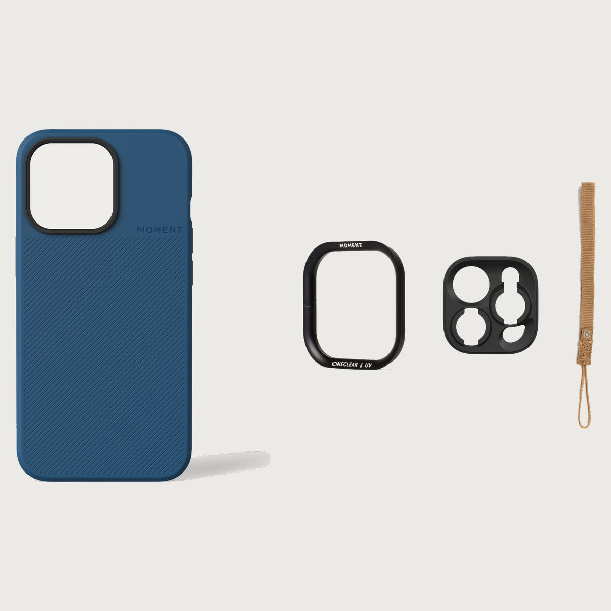 iPhone 13 Pro Case Essentials — Indigo case — Desert nylon strap
