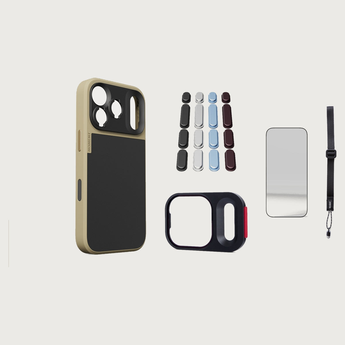 iphone-17-pro-case-essentials — Desert case, Apple 2026 Pack, Black wrist strap