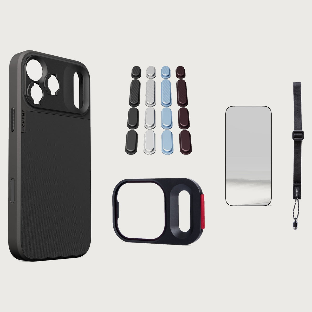 iphone-17-pro-max-case-essentials — Black case, Apple 2026 Pack, Black wrist strap
