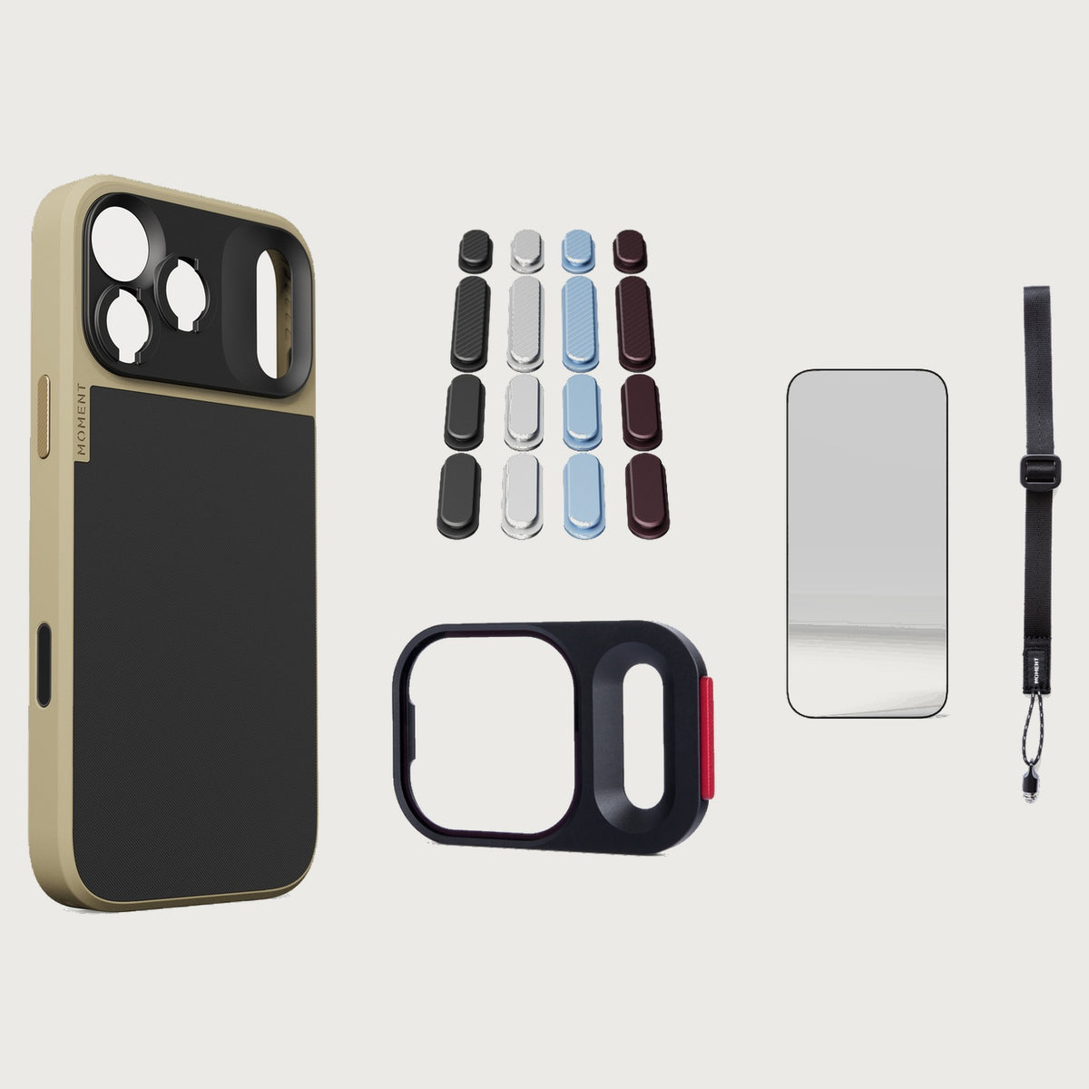 iphone-17-pro-max-case-essentials — Desert case, Apple 2026 Pack, Black wrist strap